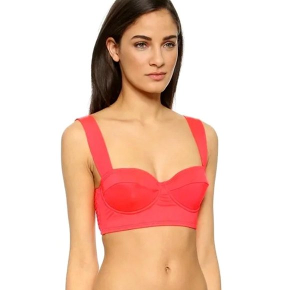 NWOT Kate Spade Georgica Beach Bralette Bikini Top in Geranium Pink- Size M - Picture 1 of 6